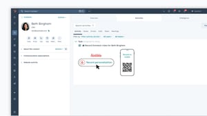 HubSpot dashboard with Hintible record task to create quick personalized sales videos